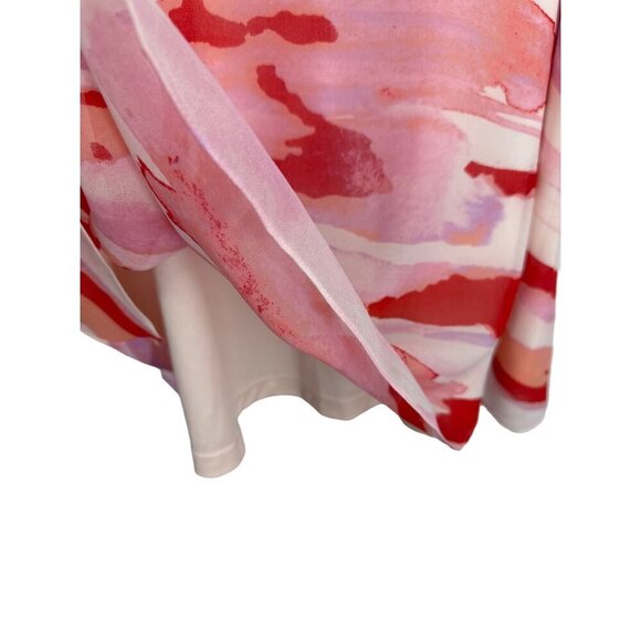 CALVIN KLEIN Sleeveless Trapeze Swing Flare Pink Red Lined Dress Size 8 - Picture 4 of 10